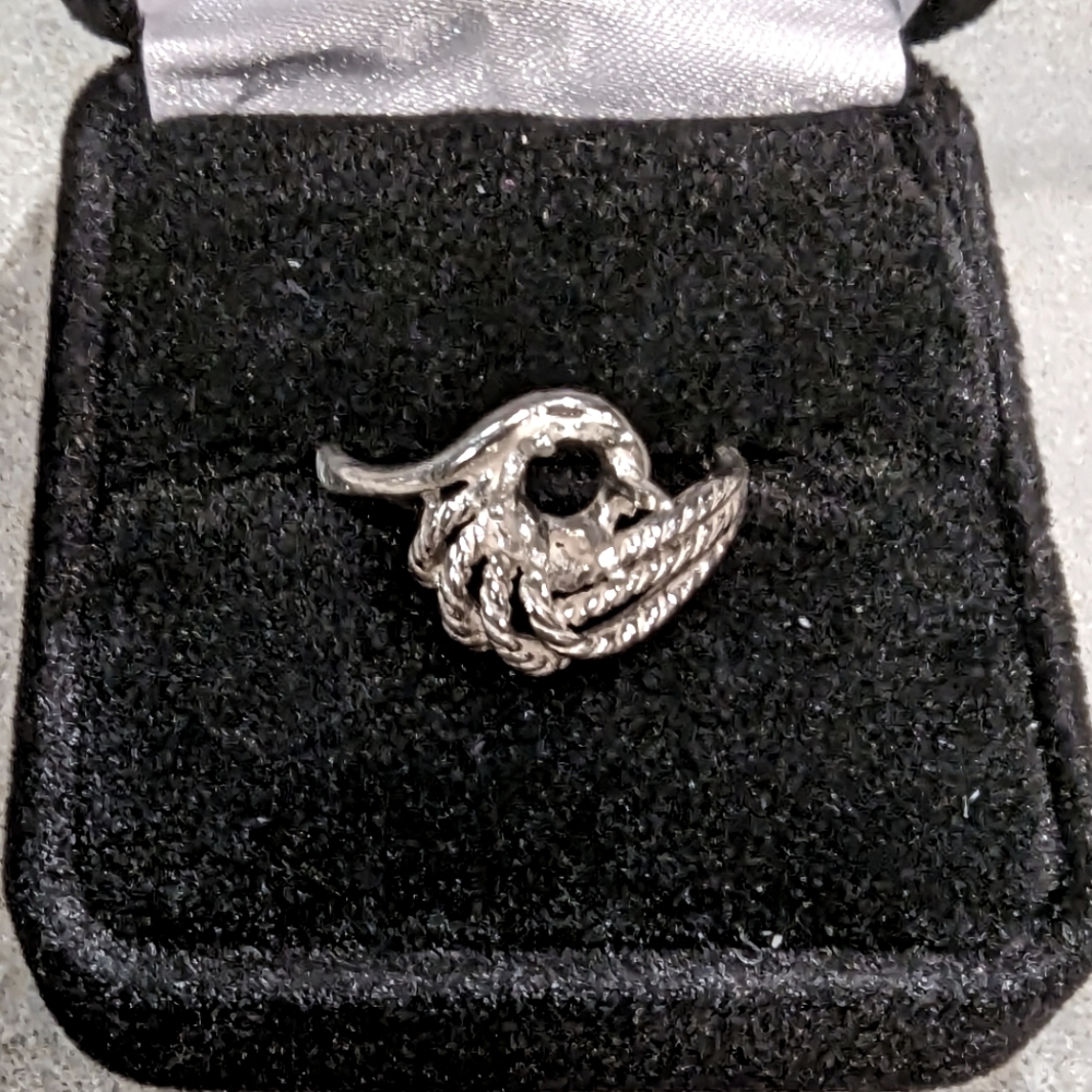 Sterling silver 6 mm round rope prong ring setting size 8